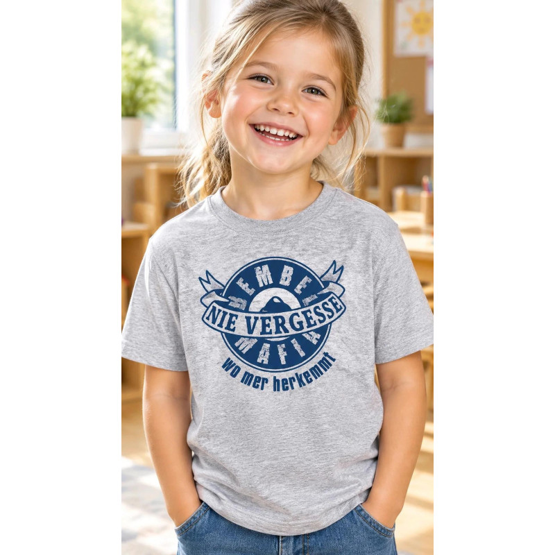 Bembel Mafia Kinder Kids T-Shirt mit "Nie vergessen wo man herkommt" Aufdruck