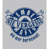 Bembel Mafia Kapuzenswaetshirt Hoody Hoodie mit Aufdruck"Nie vergessen wo man herkommt" in - Grau