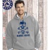 Bembel Mafia Kapuzenswaetshirt mit Aufdruck"Rippy" - Grau